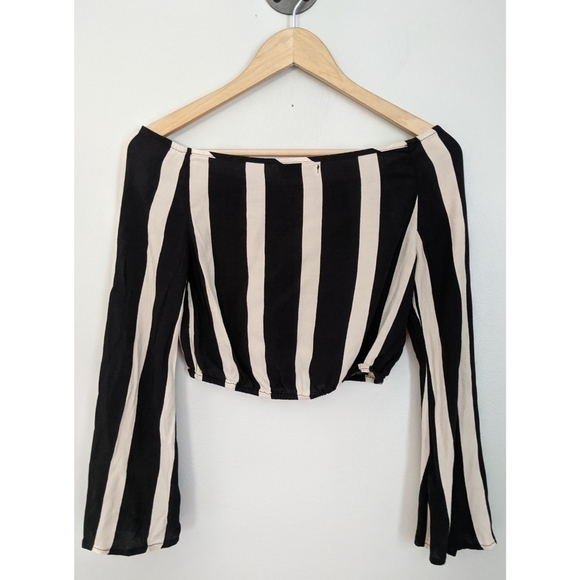 Flynn Skye Tan and Black Striped Festival Top - Picture 3 of 6